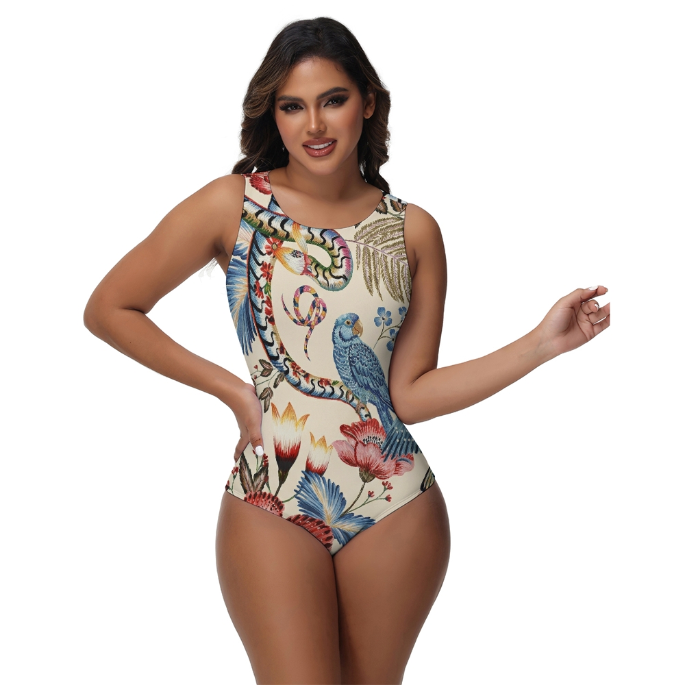 Parrot & Floral One-Piece Swimsuit