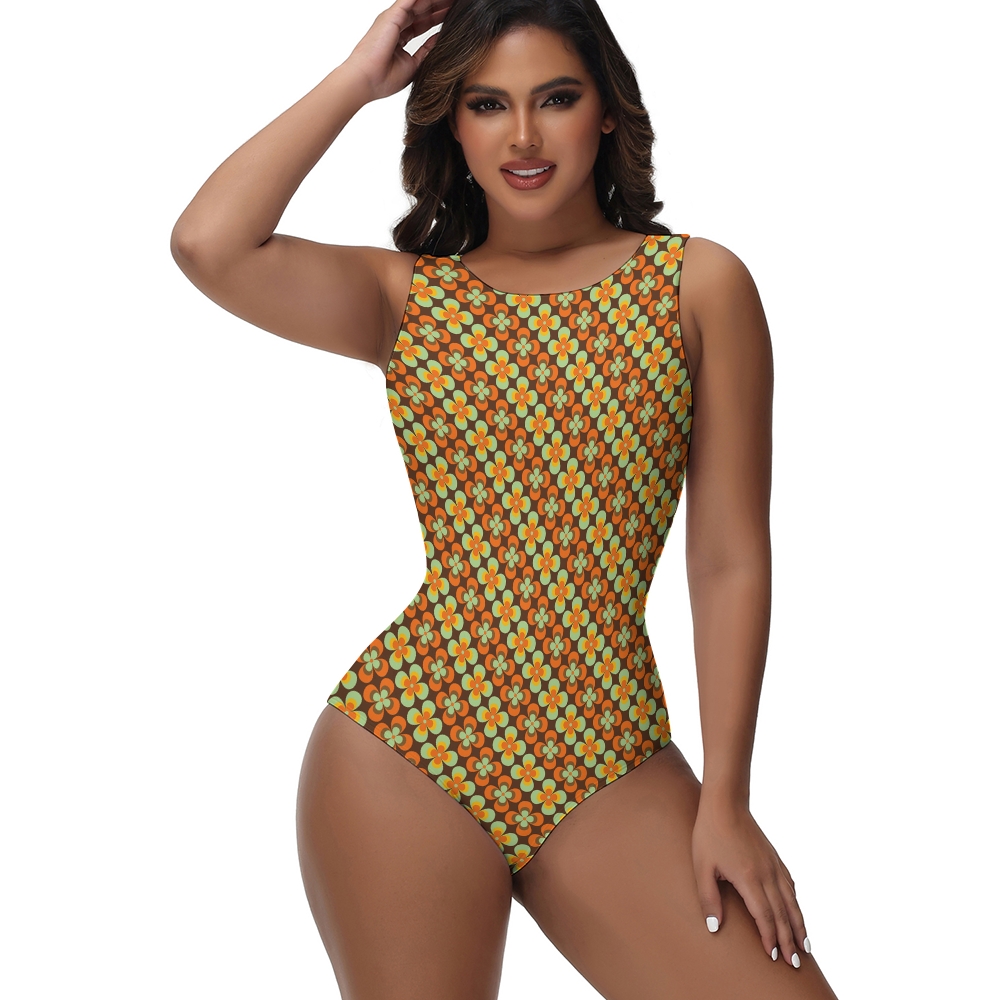 Retro Daisy Print One-Piece Swimsuit