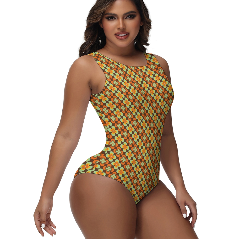 Retro Daisy Print One-Piece Swimsuit