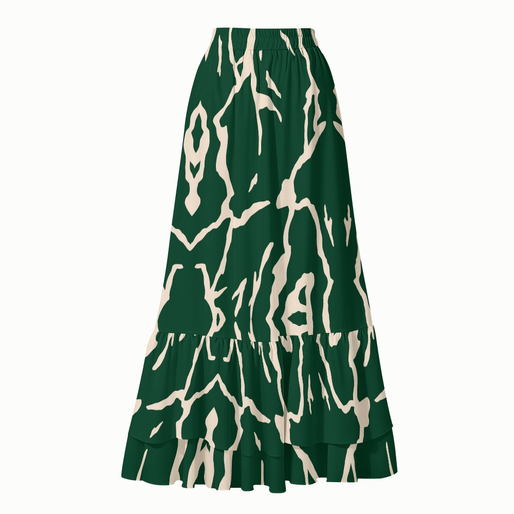 Women's Green Print One-Piece Swimsuit Set