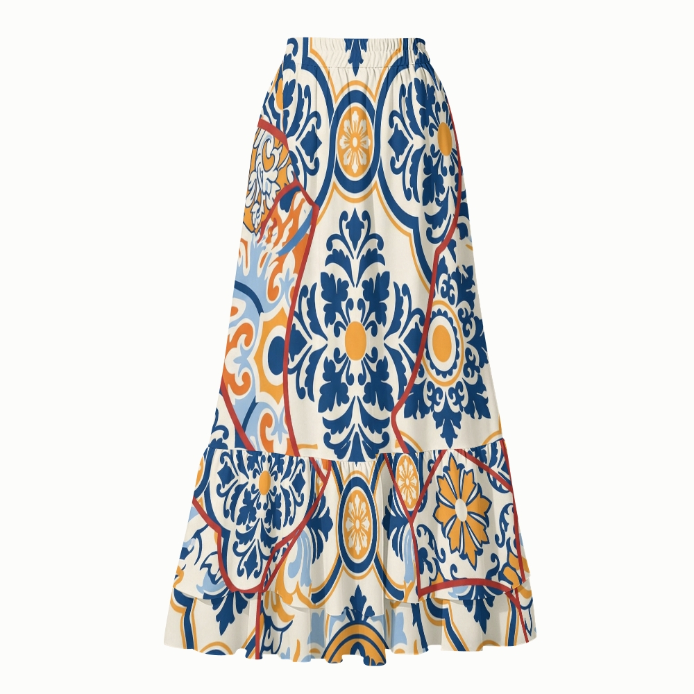 Women's V Nack Printed One-Piece Swimsuit Set