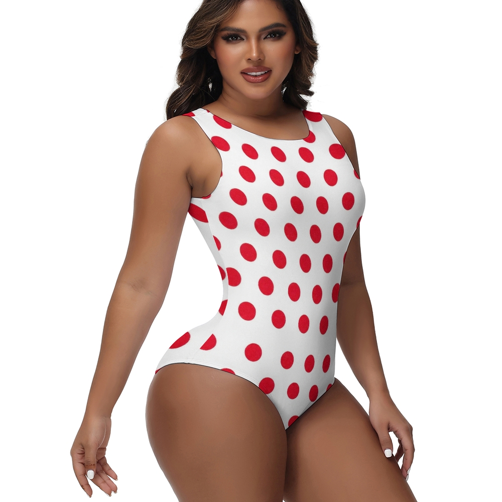 Polka Dot Print One-Piece Swimsuit