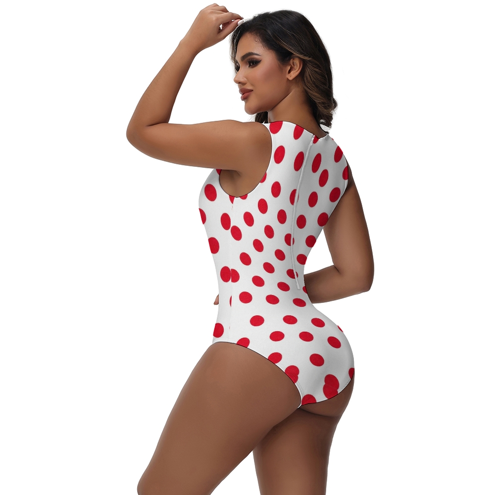 Polka Dot Print One-Piece Swimsuit