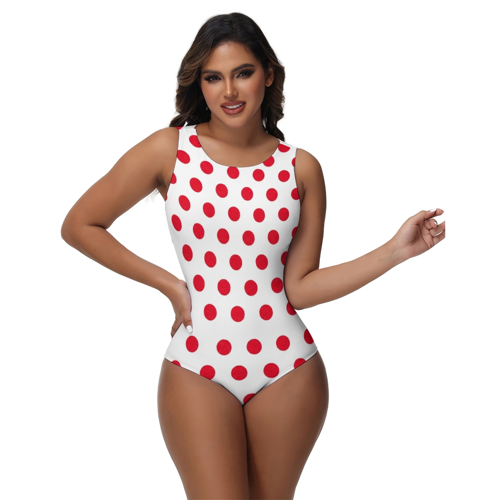 Polka Dot Print One-Piece Swimsuit