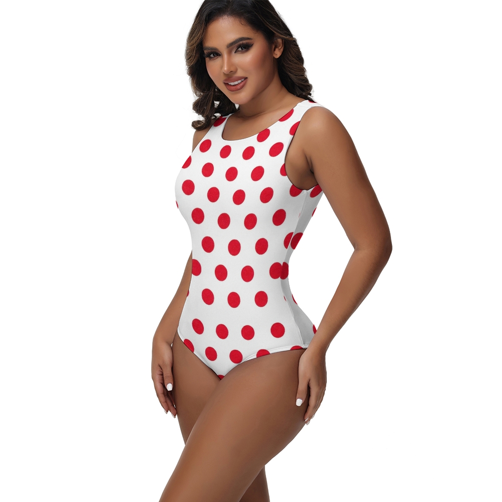 Polka Dot Print One-Piece Swimsuit