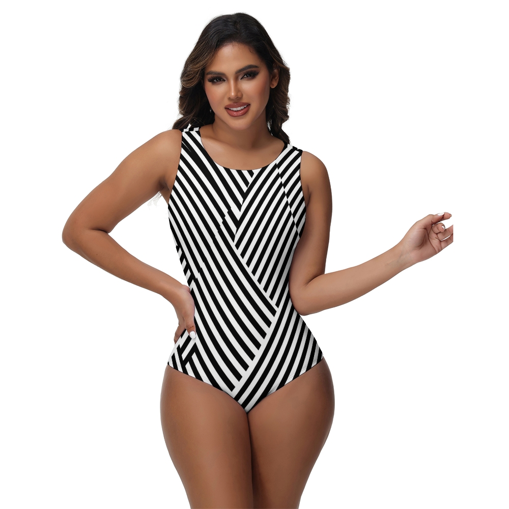Striped One-Piece Swimsuit