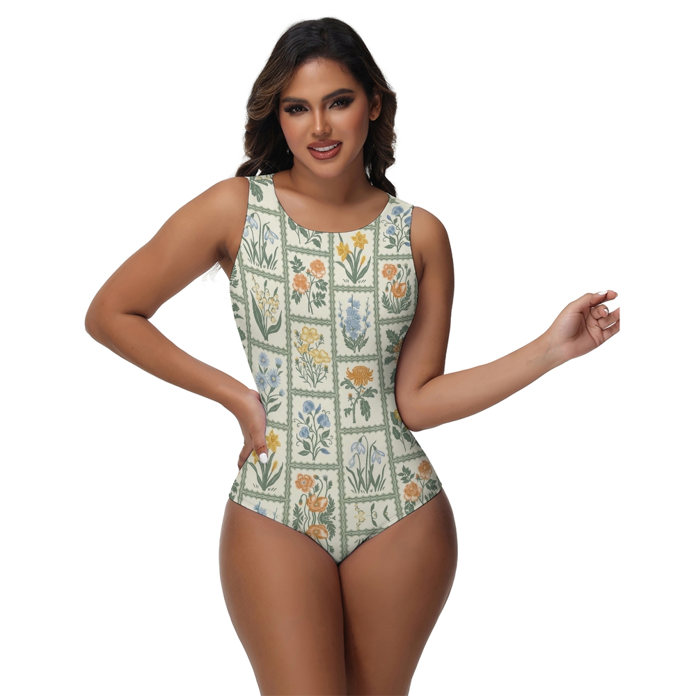 Vintage Botanical One-Piece Swimsuit