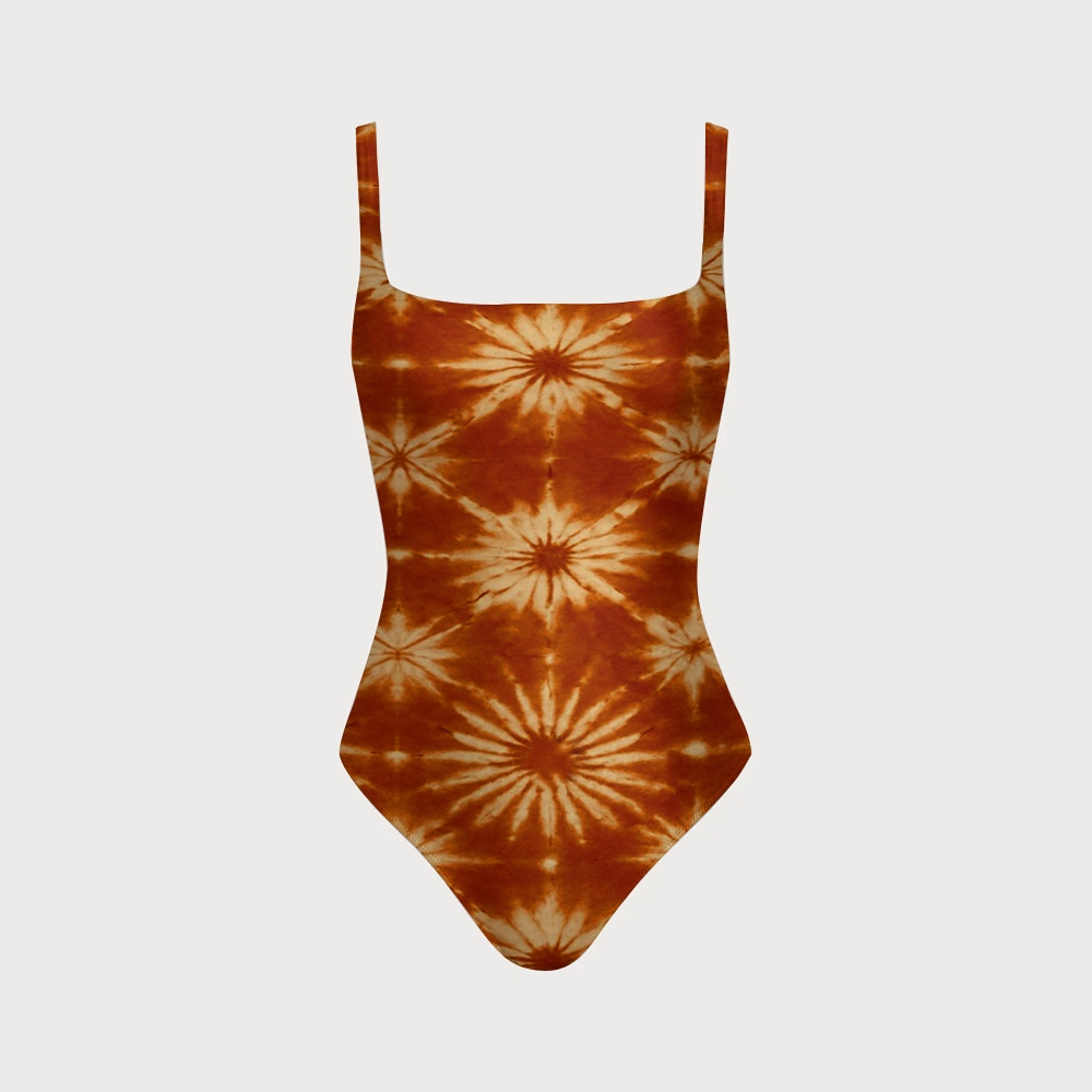 Women's Sunburst Tie-Dye Print One-piece Swimsuit