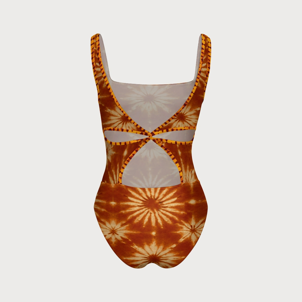 Women's Sunburst Tie-Dye Print One-piece Swimsuit