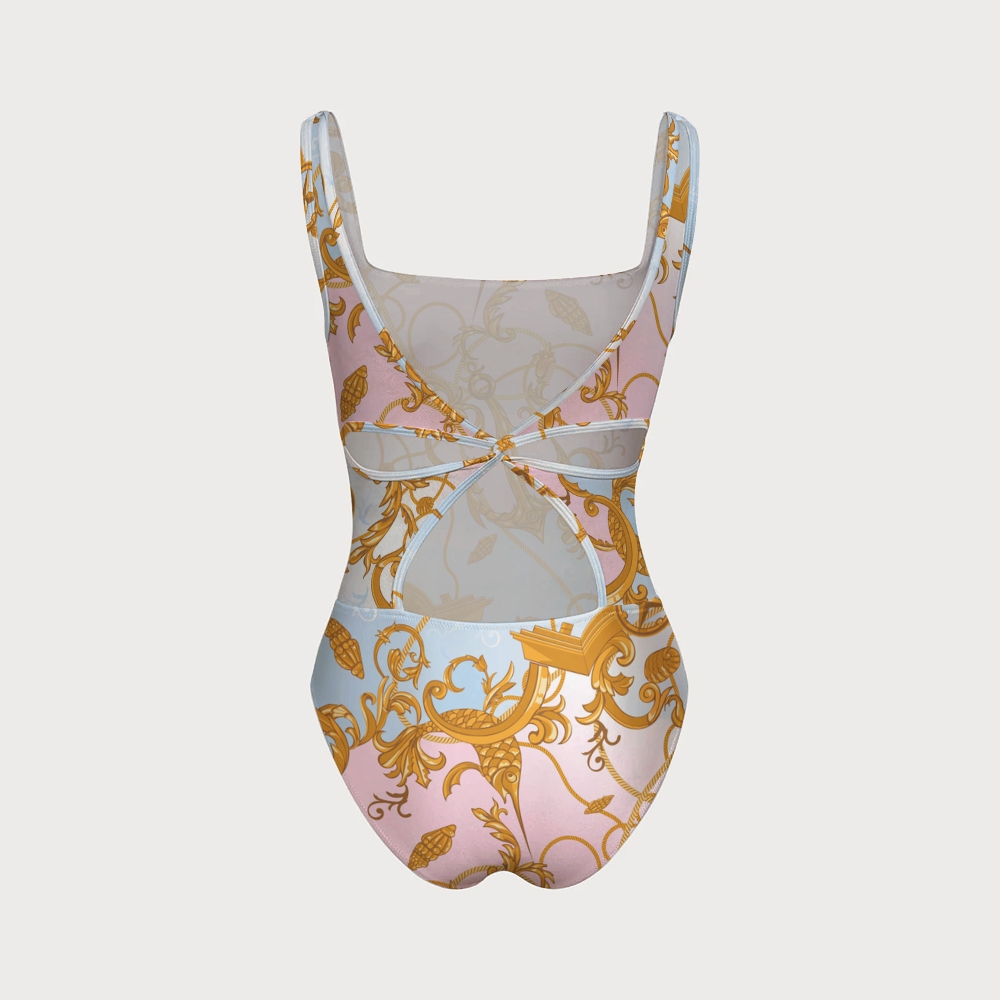 Women's Pastel Gradient Nautical Print One-piece