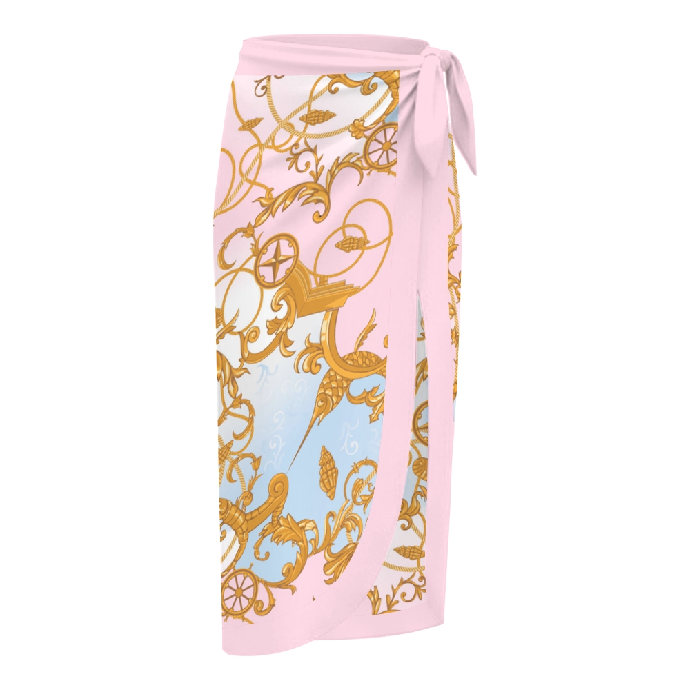 Women's Pastel Gradient Nautical One-Piece Swimsuit Set