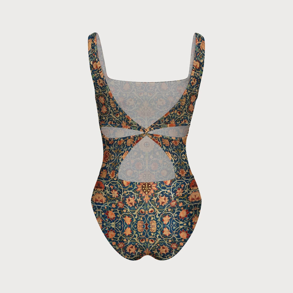 William Morris Arts and Crafts Movement Floral Vine Print One-Piece