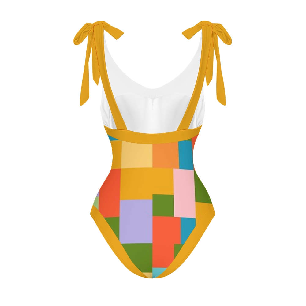 Retro Abstract Mid Century Pattern One Piece Swimsuits and Cover Ups