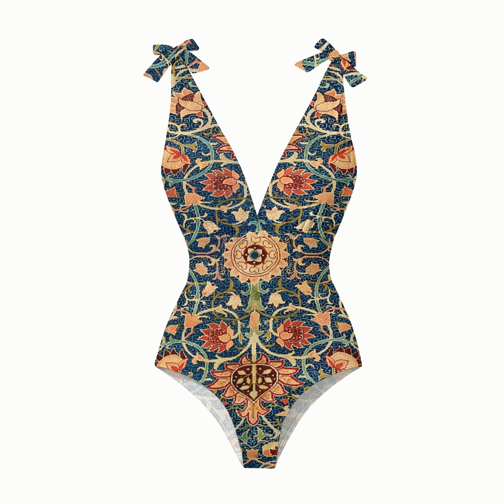 William Morris Arts and Crafts Floral Vine Skirt Swimsuit