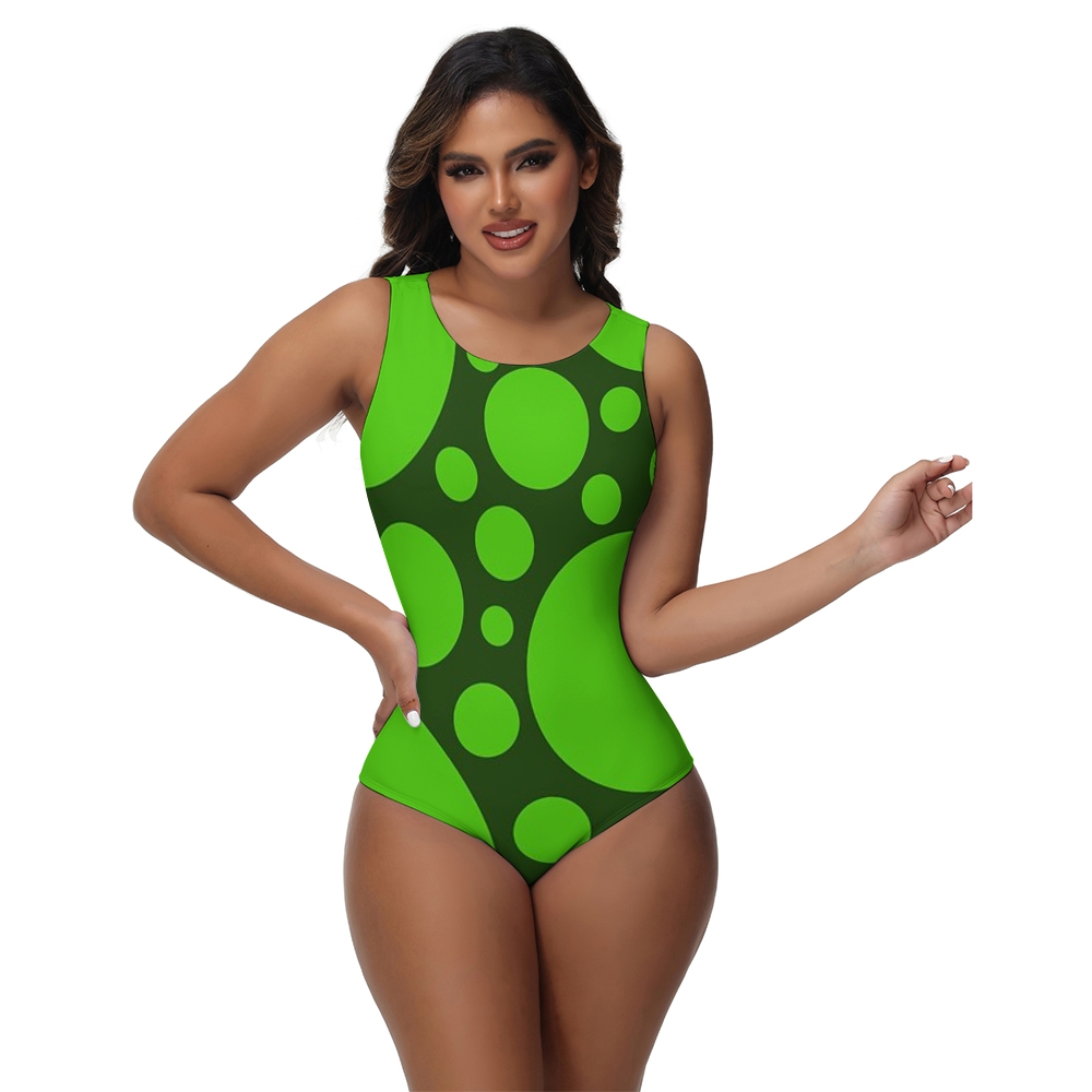 Retro 1960's Style Abstract Design One-Piece Swimsuit