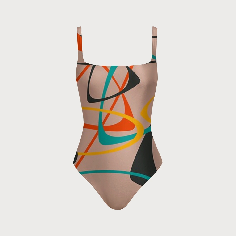 Women's One-piece Swimsuit With Back Mesh Knot 2603001338