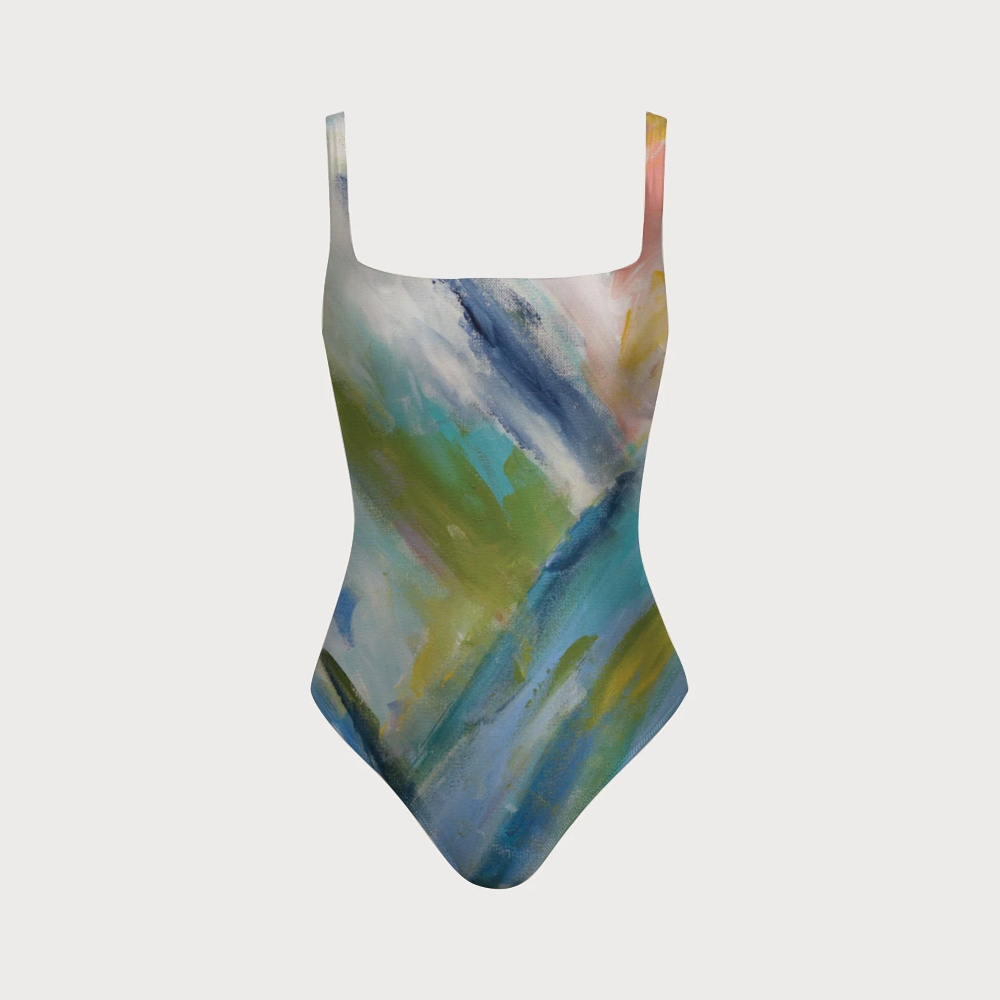 Women's Colorado Bluebird Sky One-piece Swimsuit With Back Mesh Knot