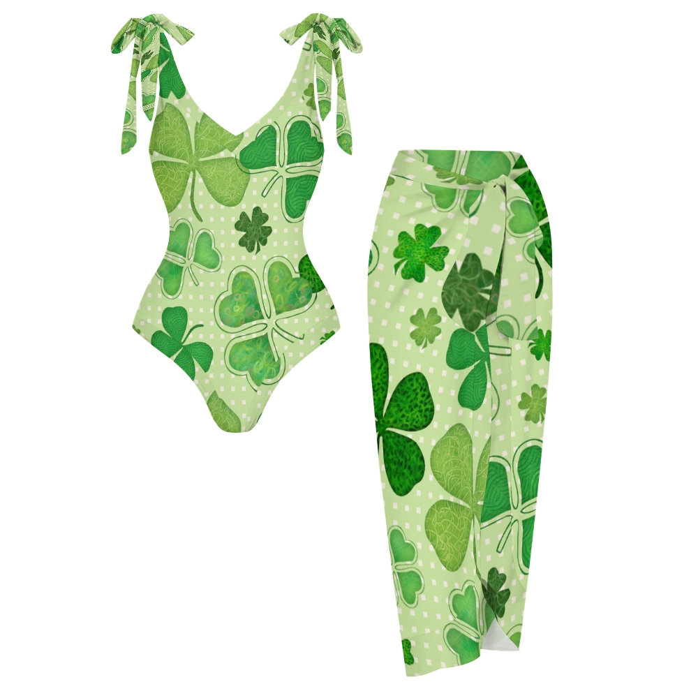 Women's Lucky Charm Printed One Piece Swimsuits and Cover Ups