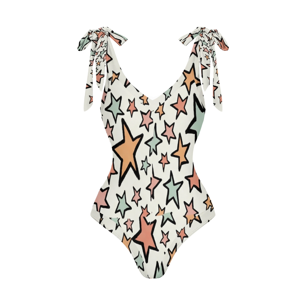 Women's Stars Printed One Piece Swimsuits and Cover Ups