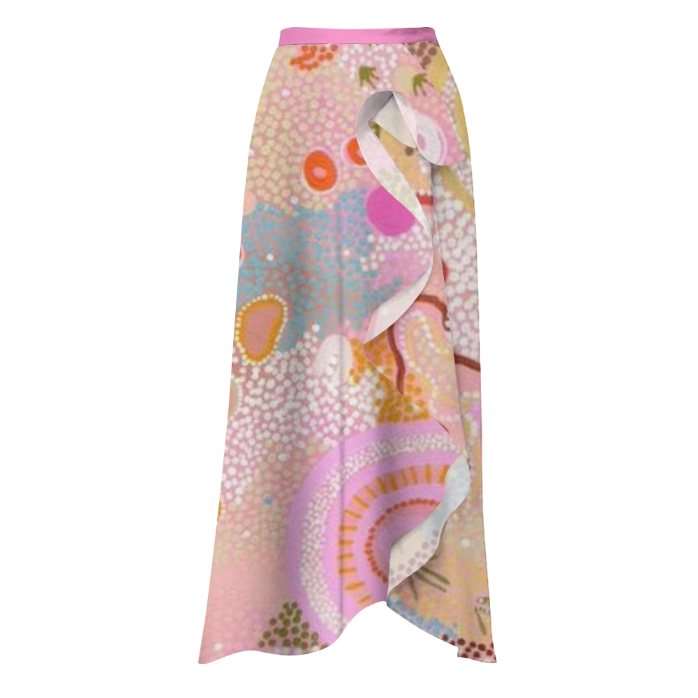 Colorful Dot One-Shoulder Swimsuit with Ruffle Hem Skirt