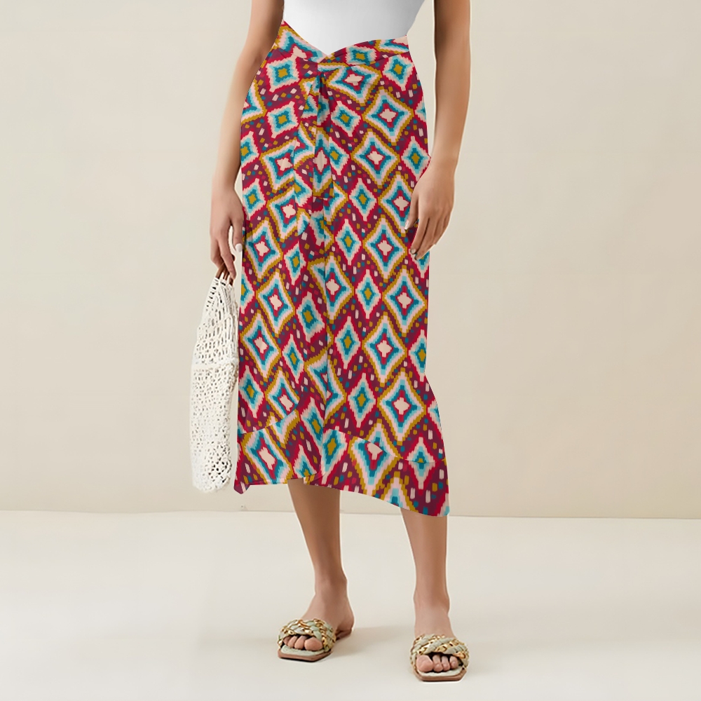 Women's Boho Diamond Print One Piece Swimsuits and Cover Ups