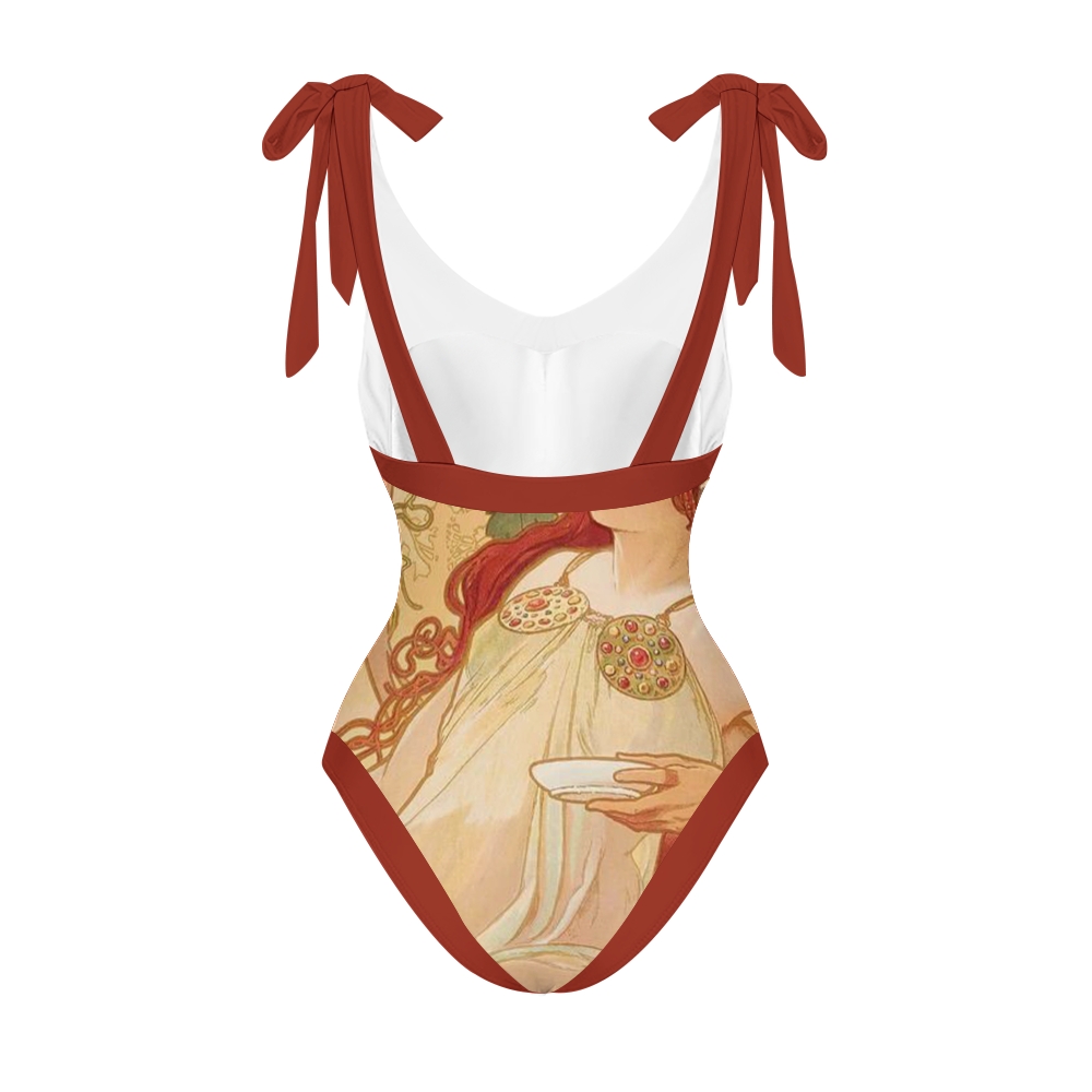 Women's Mucha Goddess Print One Piece Swimsuits and Cover Ups