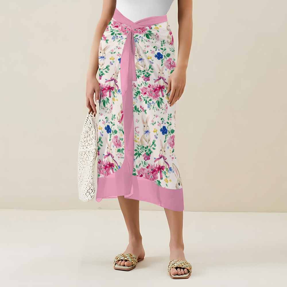 Women's Easter Bunny Garden Print One Piece Swimsuits and Cover Ups