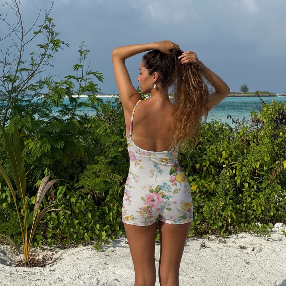 Floral Spaghetti Strap One-Piece Swimsuit