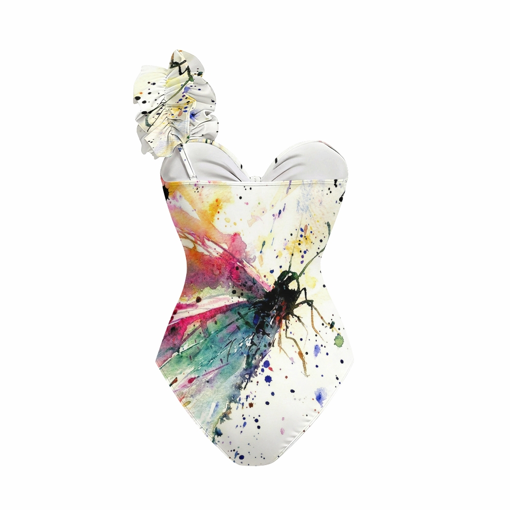 Women's Butterfly One-Piece Swimsuit Set