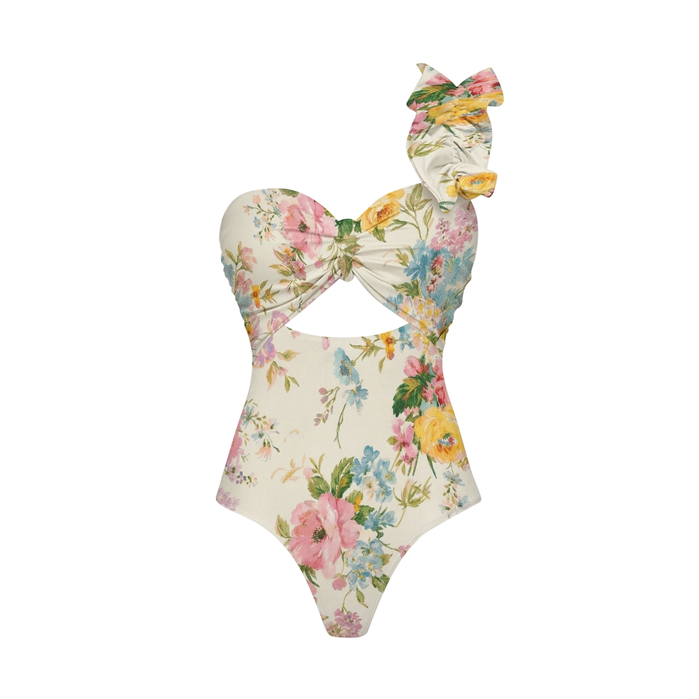 Women's Floral One-Piece Swimsuit Set