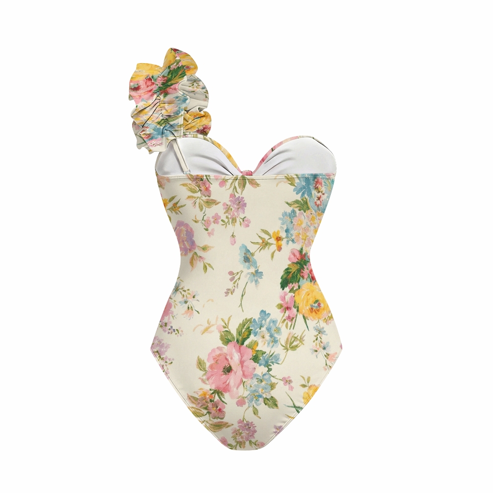 Women's Floral One-Piece Swimsuit Set