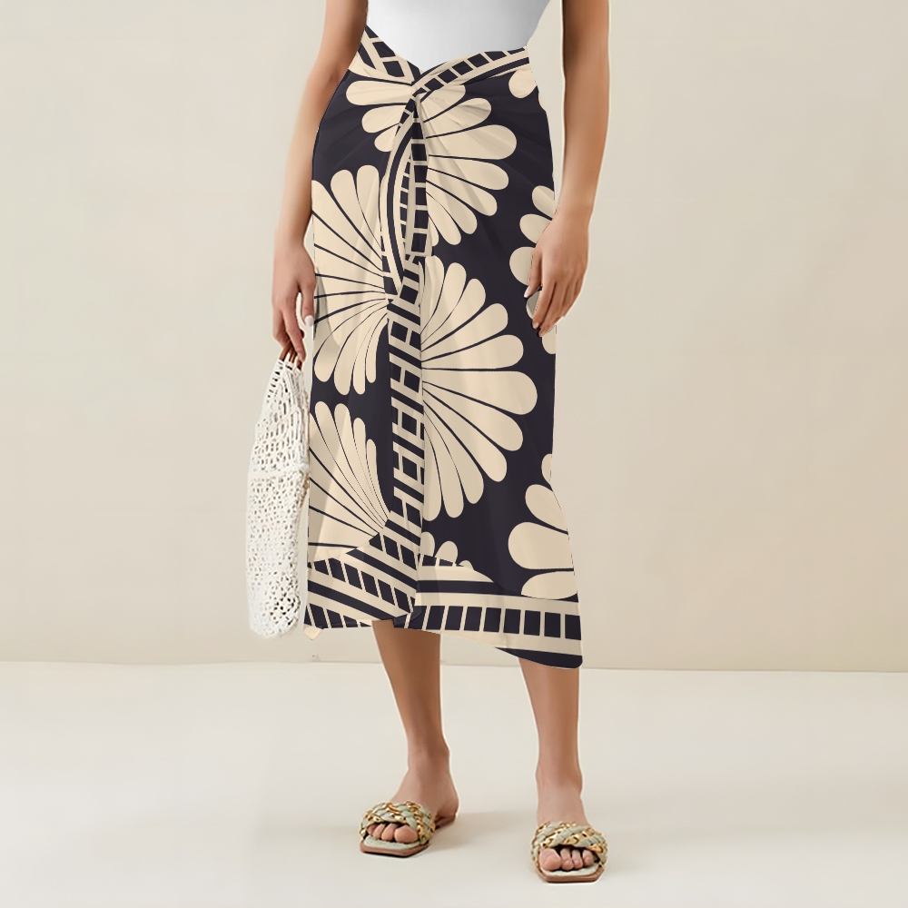 Women's Shell Fan Print One Piece Swimsuits and Cover Ups