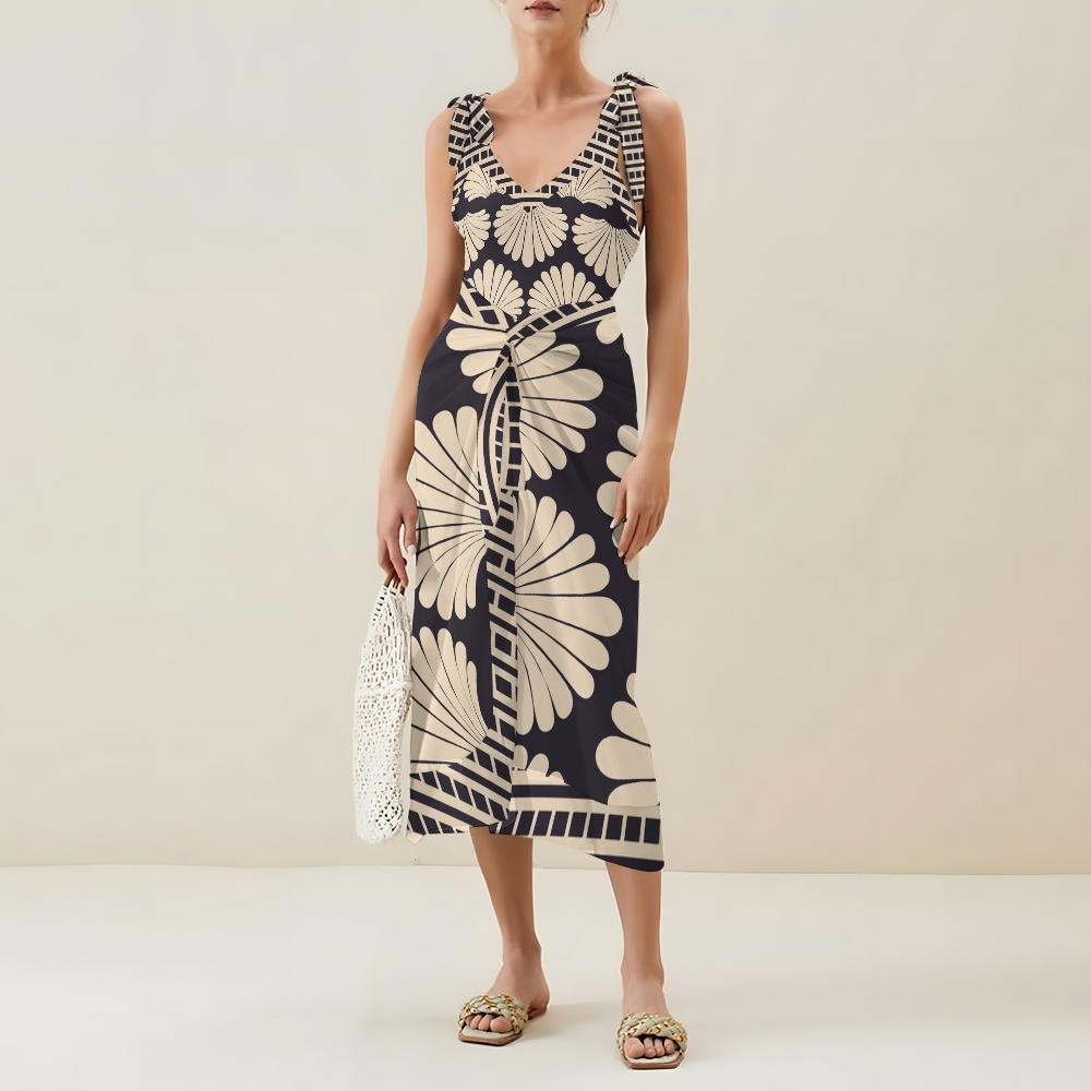 Women's Shell Fan Print One Piece Swimsuits and Cover Ups