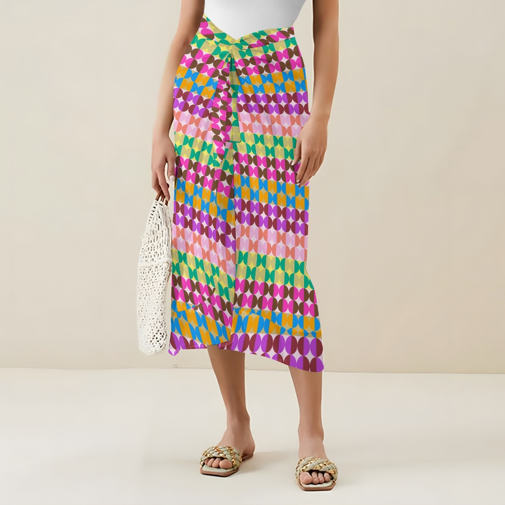 Women's Multicolor Geometric Tile Print One Piece Swimsuits and Cover Ups