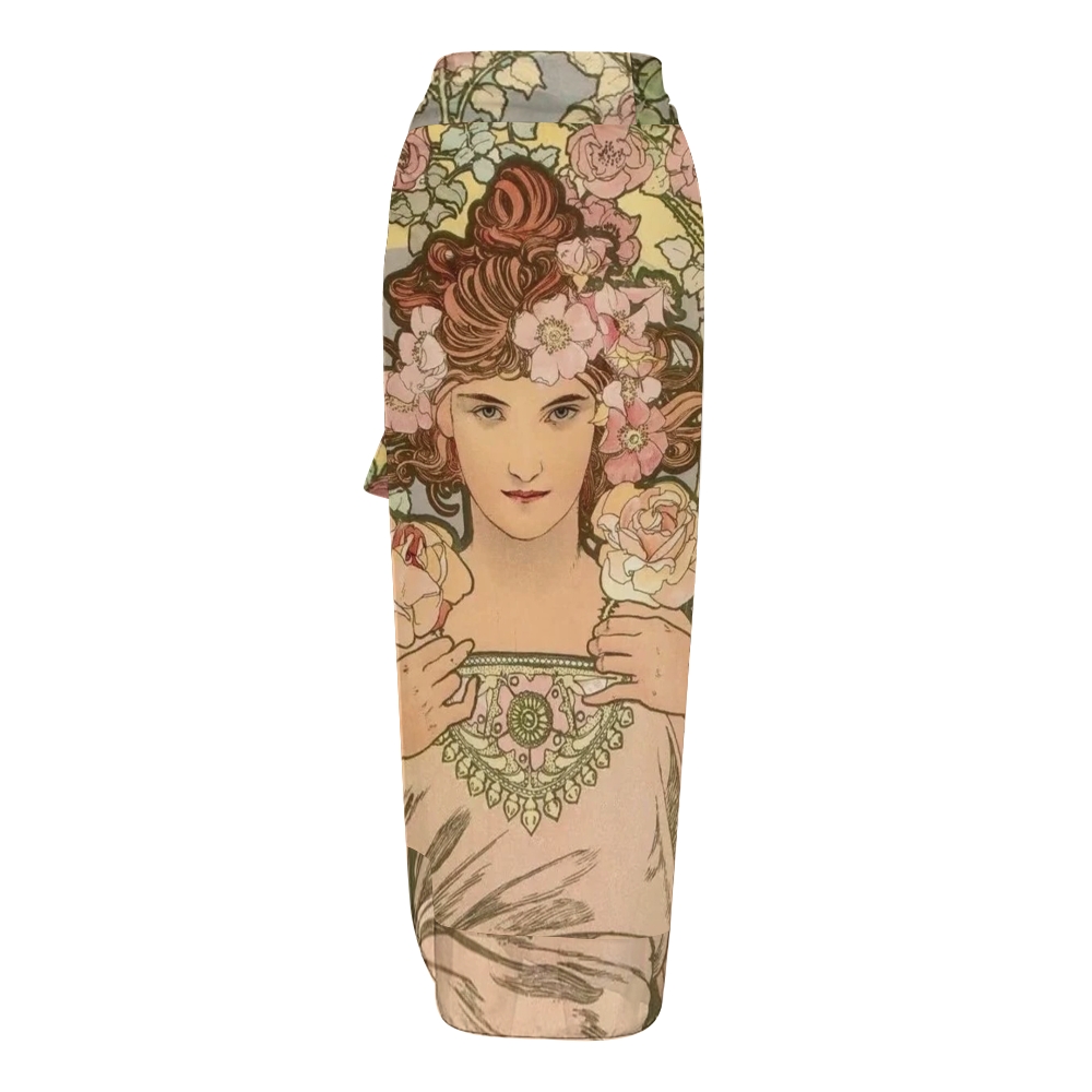 Women's Vintage Lady Floral Print One Piece Swimsuits and Cover Ups