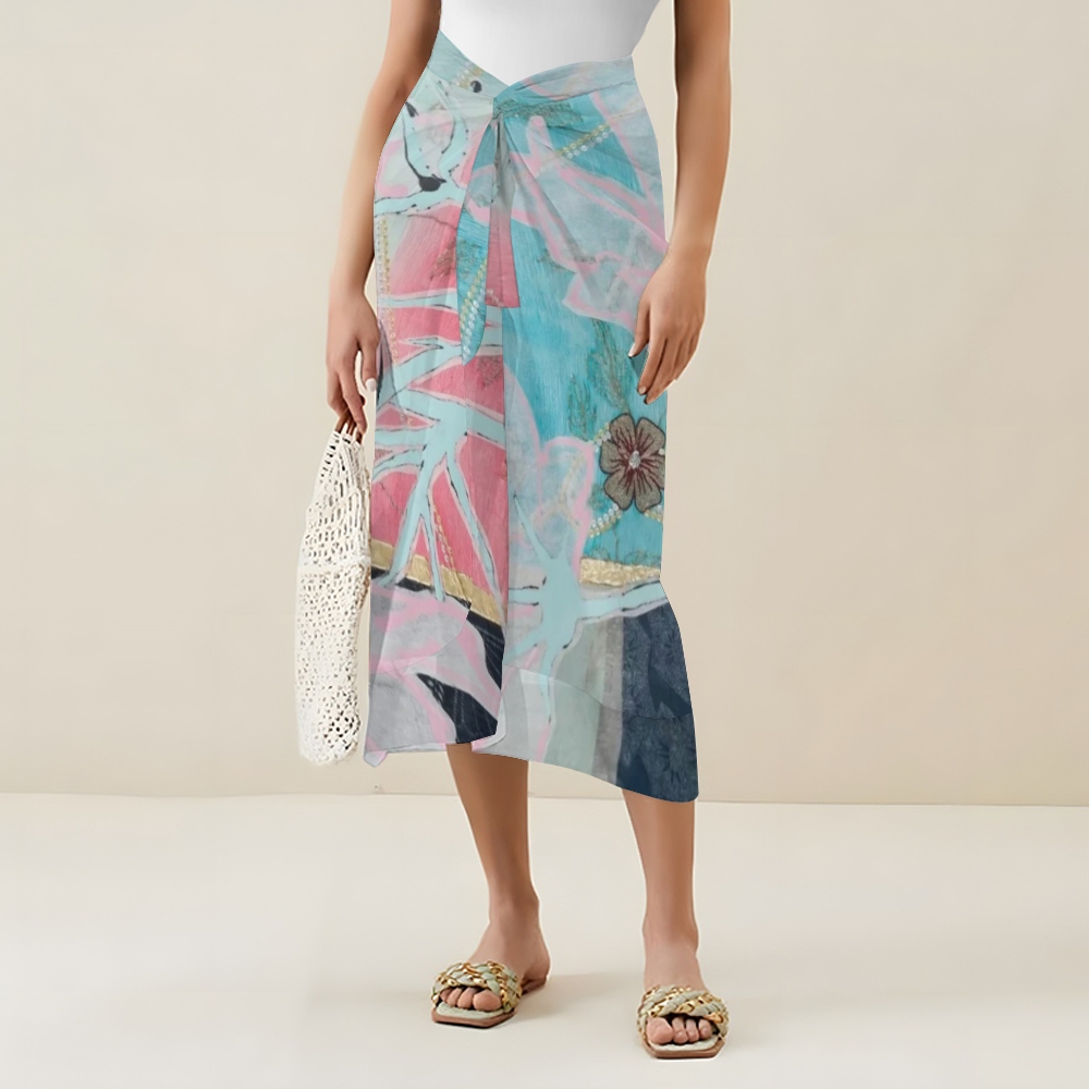 Women's Watercolor Floral Print One Piece Swimsuits and Cover Ups