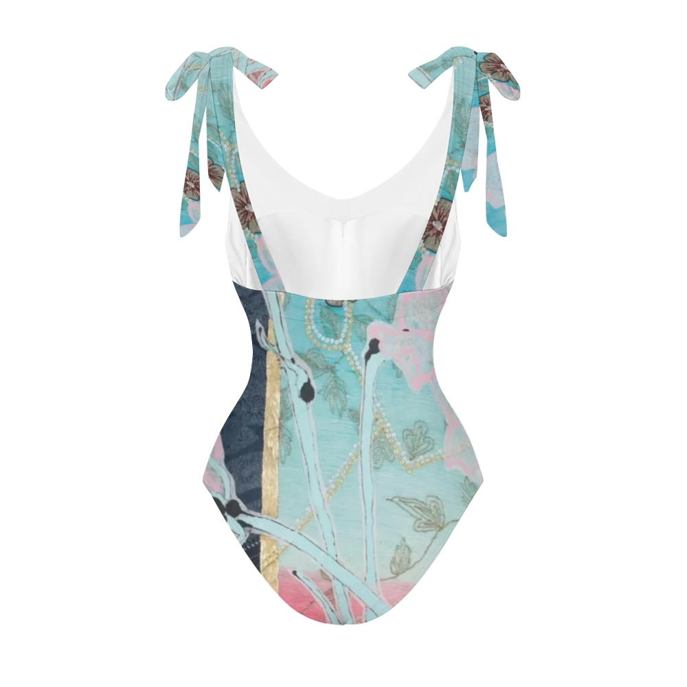 Women's Watercolor Floral Print One Piece Swimsuits and Cover Ups