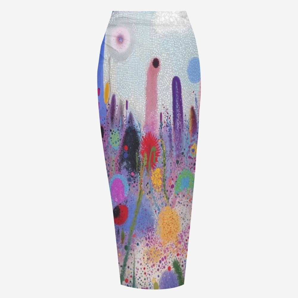 Rainbow Splatter Dot Print Bikini And Beach Skirt Set