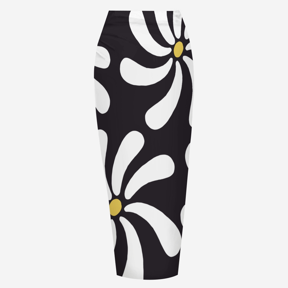 Daisy Print Bikini And Beach Skirt Set