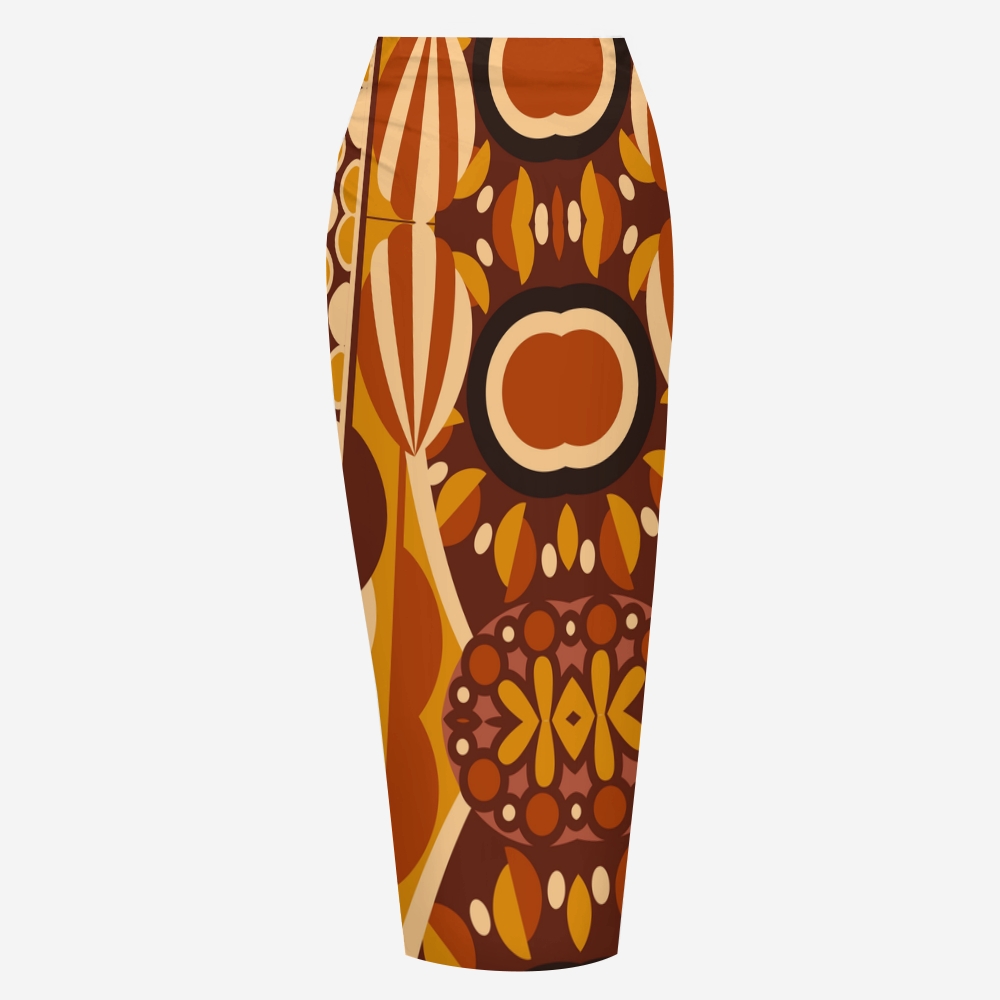 Retro Geometric Print Bikini And Beach Skirt Set