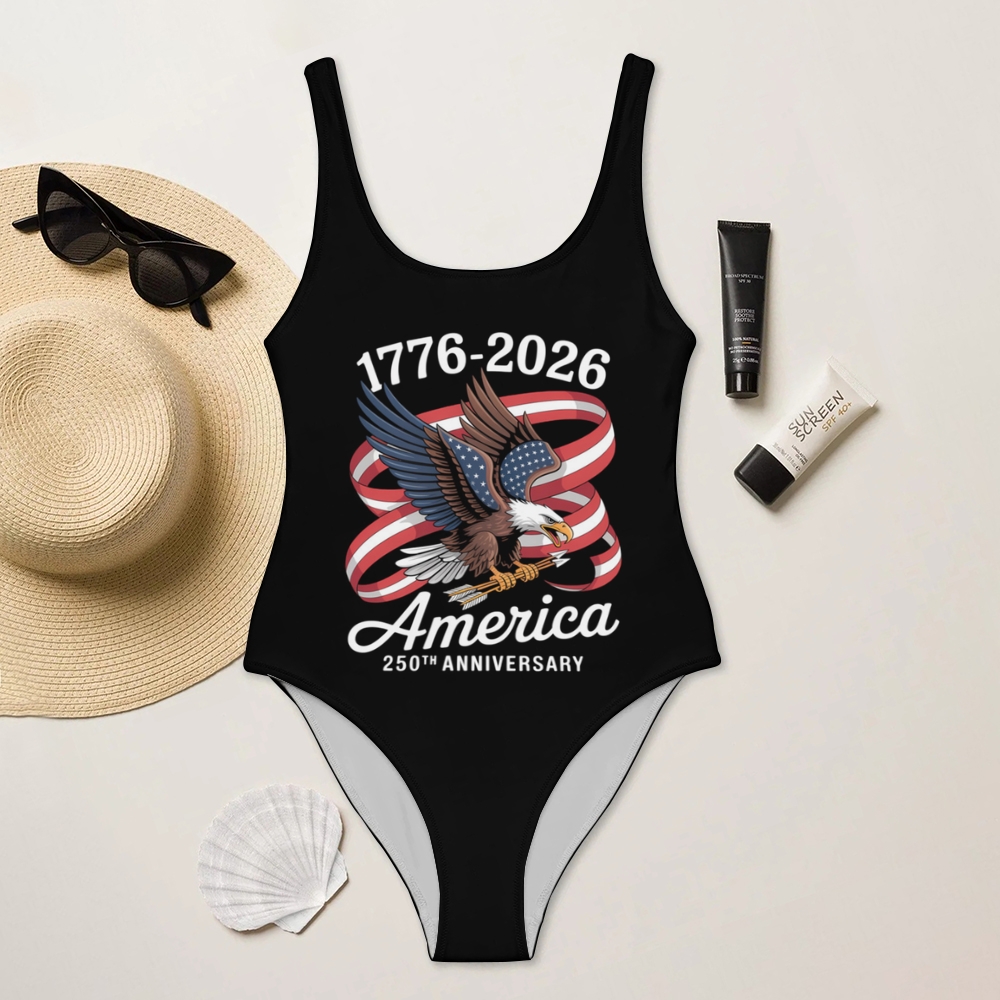 America 1776-2026 Eagle Print One Piece Swimsuit