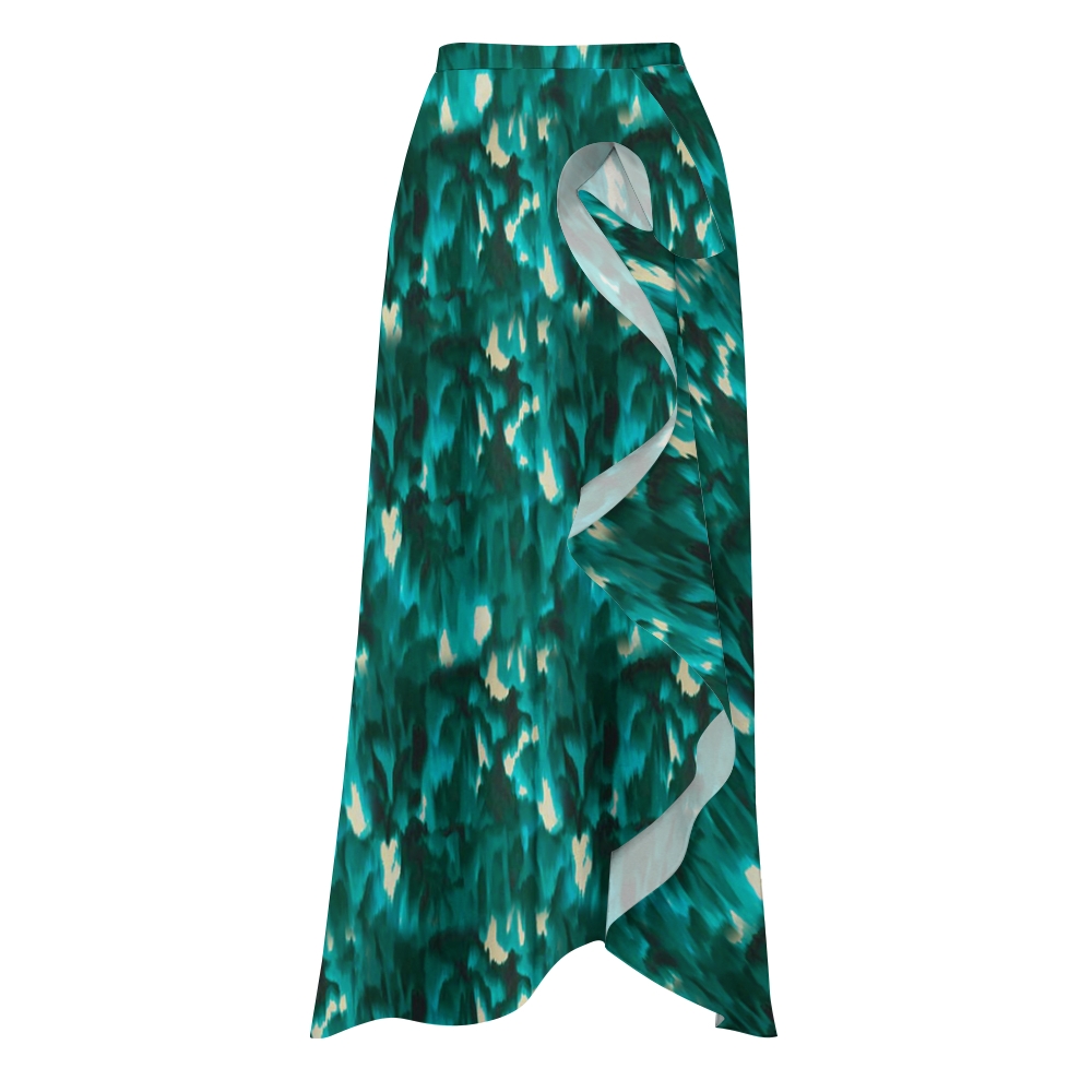 Ruffled Green Blooming One Piece Set