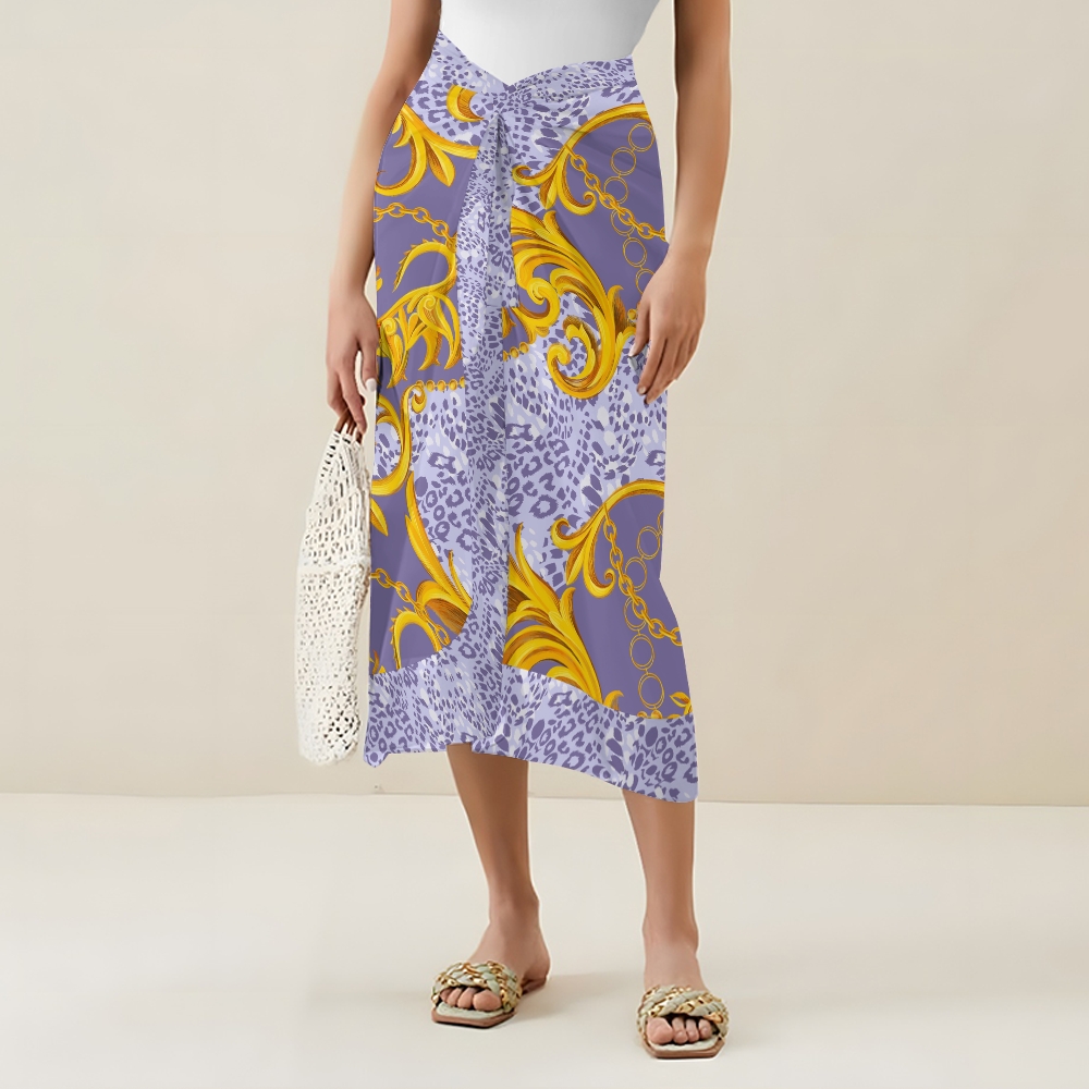 Women's Baroque Leopard Print Tie-up One-piece Swimsuit