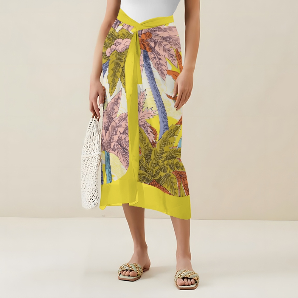 Women's Jungle Foliage Print Tie-up One-piece Swimsuit