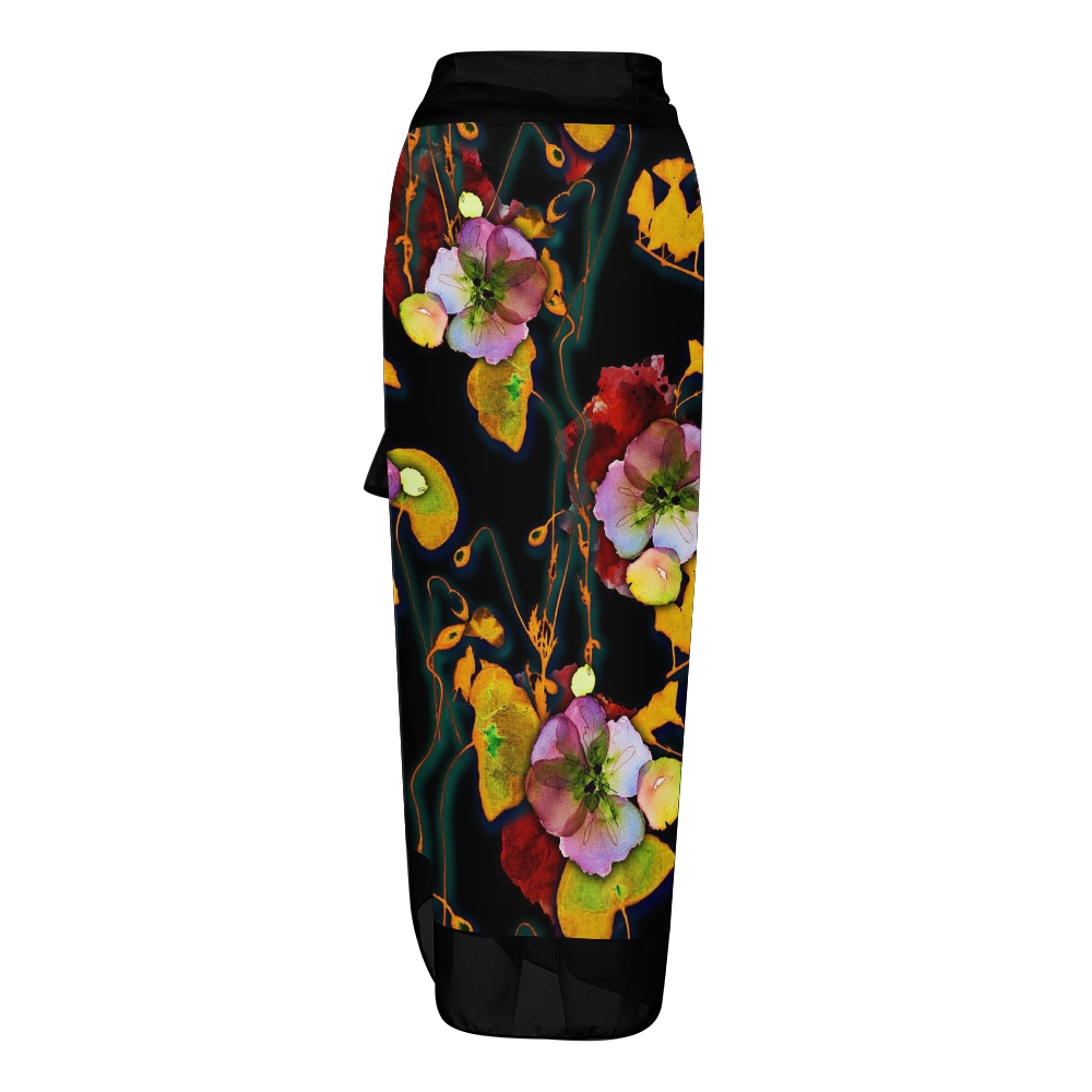 Women's Artistic Floral Print Tie-up One-piece Swimsuit