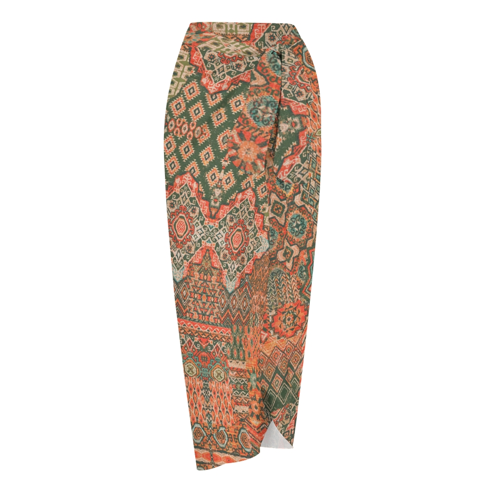 Women's Boho Tribal Geometric Print Tie-up One-piece Swimsuit