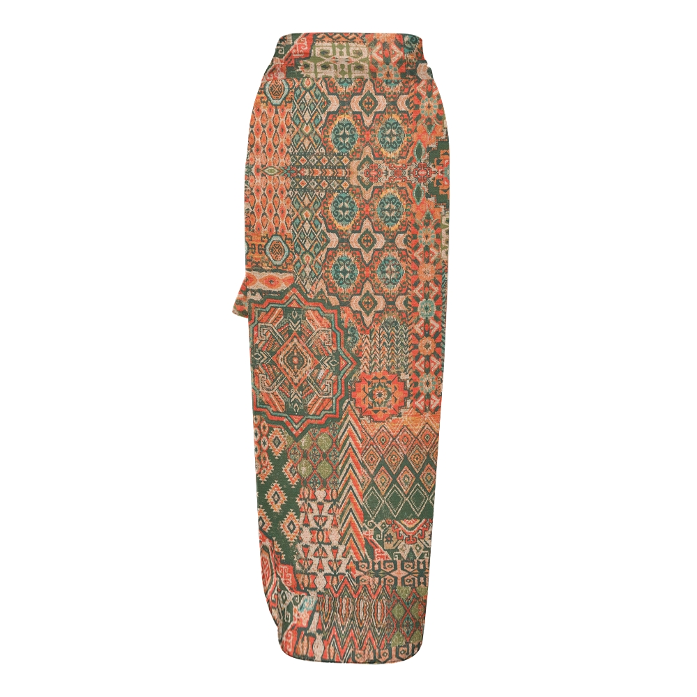 Women's Boho Tribal Geometric Print Tie-up One-piece Swimsuit