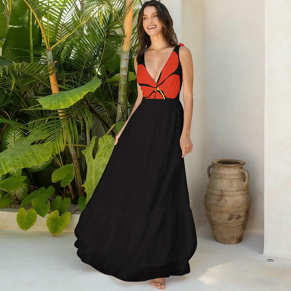 Women's Bold Floral Print One-Piece Swimsuit Set