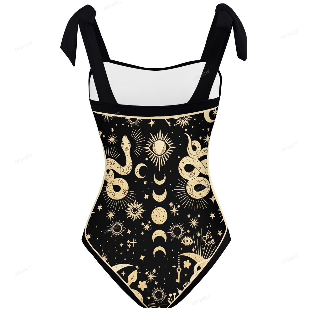 Celestial Snake Print One-Piece Swimsuit