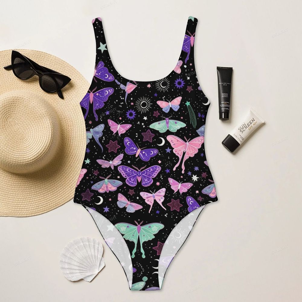 Celestial Butterfly Print One-Piece Swimsuit